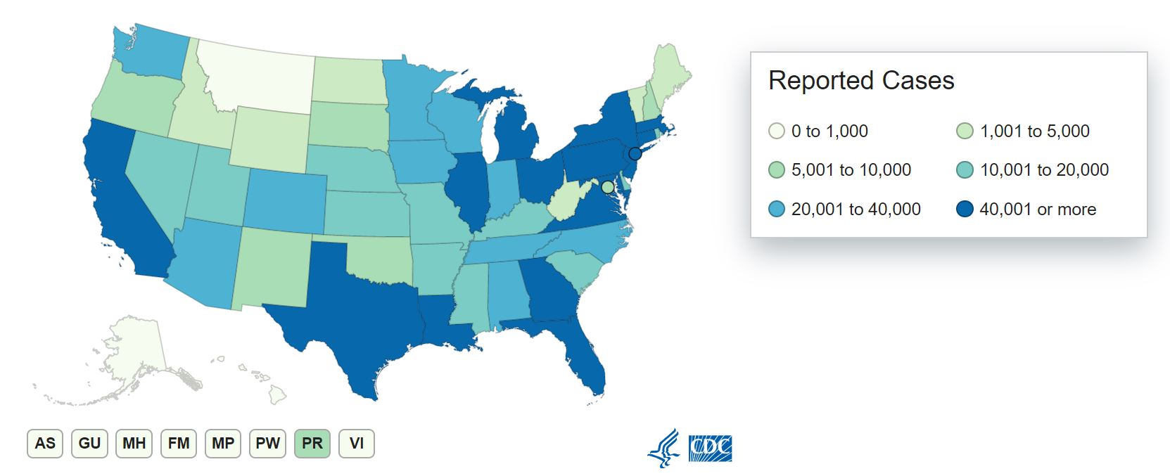 COVID-19 Cases in US Map